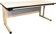 Proline - 60 Wide x 30" Deep x 30" High, Static Dissipative Workbench - Fixed Legs With Adjustable Height Glides, Beige - USA Tool & Supply
