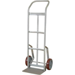 Wesco Industrial Products - 600 Lb Capacity 48" OAH Hand Truck - 7-1/2 x 14" Base Plate, Swept Back, Continuous Handle, Stainless Steel, Polyurethane Wheels - USA Tool & Supply