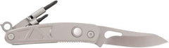 Coast Cutlery - 3" Blade, 7.2" OAL, Partially Serrated Multi-Blade Knife - 4.2" Closed Length, Stainless Steel - USA Tool & Supply