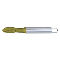 Kennametal - M2x0.40 Metric, 2 Flute, TiCN/TiN Finish, Vanadium High Speed Steel Spiral Point Tap - Plug Chamfer, Right Hand Thread, 45mm OAL, 7mm Thread Length, 2.8mm Shank Diam, 6H Class of Fit, Series T820 - Exact Industrial Supply