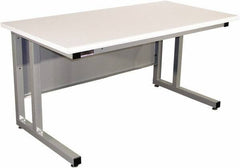 Proline - 72 Wide x 30" Deep x 30" High, Static Dissipative Workbench - Fixed Legs With Adjustable Height Glides, Gray - USA Tool & Supply