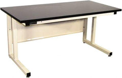Proline - 60 Wide x 30" Deep x 30" High, Chem-Guard Workbench - Fixed Legs With Adjustable Height Glides, Beige - USA Tool & Supply