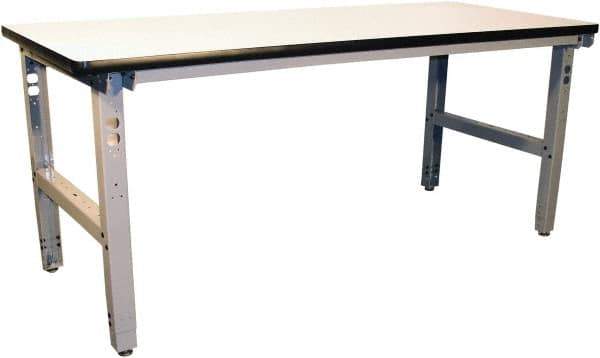 Proline - 72 Wide x 36" Deep x 36" High, Static Dissipative Workbench - Adjustable Height Legs, Gray - USA Tool & Supply