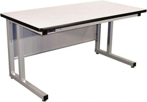 Proline - 72 Wide x 30" Deep x 30" High, Static Dissipative Workbench - Fixed Legs With Adjustable Height Glides, Gray - USA Tool & Supply