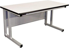 Proline - 72 Wide x 30" Deep x 30" High, Static Dissipative Workbench - Fixed Legs With Adjustable Height Glides, Gray - USA Tool & Supply