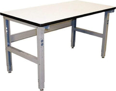 Proline - 60 Wide x 36" Deep x 36" High, Static Dissipative Workbench - Adjustable Height Legs, Gray - USA Tool & Supply