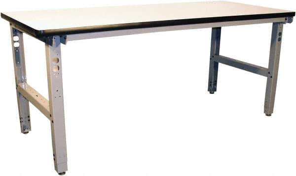 Proline - 72 Wide x 30" Deep x 36" High, Static Dissipative Workbench - Adjustable Height Legs, Gray - USA Tool & Supply