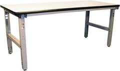Proline - 72 Wide x 30" Deep x 36" High, Static Dissipative Workbench - Adjustable Height Legs, Gray - USA Tool & Supply