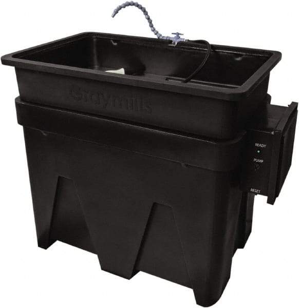 Graymills - Free Standing Water-Based Parts Washer - 30 Gal Max Operating Capacity, HDPE Tank, 43" Long - USA Tool & Supply