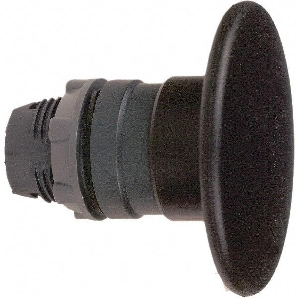 Schneider Electric - 22mm Mount Hole, Extended Mushroom Head, Pushbutton Switch Only - Round, Black Pushbutton, Nonilluminated, Momentary (MO) - USA Tool & Supply