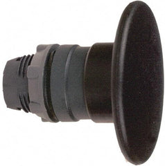 Schneider Electric - 22mm Mount Hole, Extended Mushroom Head, Pushbutton Switch Only - Round, Black Pushbutton, Nonilluminated, Momentary (MO) - USA Tool & Supply