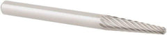 OSG - 1/8" Cut Diam, 1/8" Shank Diam, Taper Head Fluted Cut Burr - Carbide, Radius End, 1/2" LOC, 1-1/2" OAL - USA Tool & Supply
