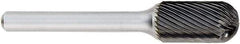 OSG - 12mm Cut Diam, 6mm Shank Diam, Cylinder with Radius Head Fluted Cut Burr - Carbide, Radius End, 25mm LOC, 50mm OAL - USA Tool & Supply