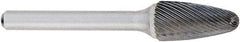 OSG - 12mm Cut Diam, 6mm Shank Diam, Tree with Radius Head Fluted Cut Burr - Carbide, Radius End, 25mm LOC, 50mm OAL - USA Tool & Supply
