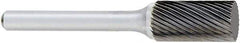 OSG - 1/2" Cut Diam, 1/4" Shank Diam, Cylinder with Radius Head Fluted Cut Burr - Carbide, Radius End, 1" LOC, 6" OAL - USA Tool & Supply