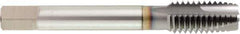 OSG - M14x2.00 Metric Coarse 6H 5 Flute TiCN Finish Powdered Metal Straight Flute Machine Tap - Bottoming, Right Hand Thread, 3-19/32" OAL, 1-21/32" Thread Length, D7 Limit, Oversize - Exact Industrial Supply