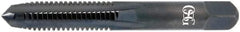 OSG - 1/4-20 UNC 4 Flute TiCN Finish High Speed Steel Straight Flute Standard Hand Tap - Plug, Right Hand Thread, 2-1/2" OAL, 1" Thread Length, H11 Limit, Oversize - USA Tool & Supply