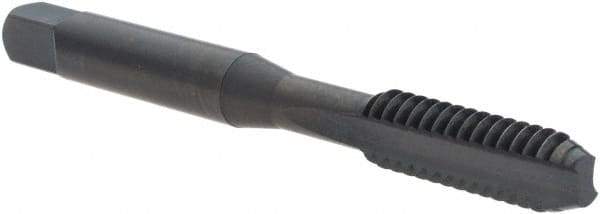 OSG - 1/4-20 UNC 3B 2 Flute Oxide Finish High Speed Steel Straight Flute Standard Hand Tap - Bottoming, Right Hand Thread, 2-1/2" OAL, 1" Thread Length, H3 Limit, Oversize - Exact Industrial Supply