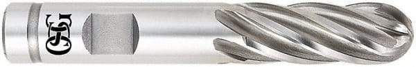 OSG - 5/8" Diam, 1-5/8" LOC, 6 Flute Powdered Metal Ball End Mill - Uncoated, Single End, 3-3/4" OAL, 5/8" Shank Diam, Spiral Flute - USA Tool & Supply