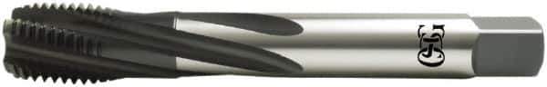 OSG - M27x3.00 Metric Coarse 5 Flute Modified Bottoming Spiral Flute Tap - Vanadium High Speed Steel, Oxide Finish, Right Hand Flute, Right Hand Thread, D9, Series 13126 - USA Tool & Supply