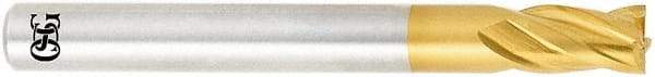 OSG - 5/32", 15/64" LOC, 3/16" Shank Diam, 1-3/4" OAL, 4 Flute, Powdered Metal Square End Mill - Single End, TiN Finish, Spiral Flute, 30° Helix, Centercutting, Right Hand Cut, Right Hand Flute, Series 676 - USA Tool & Supply