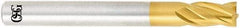 OSG - 5/32", 15/64" LOC, 3/16" Shank Diam, 1-3/4" OAL, 4 Flute, Powdered Metal Square End Mill - Single End, TiN Finish, Spiral Flute, 30° Helix, Centercutting, Right Hand Cut, Right Hand Flute, Series 676 - USA Tool & Supply