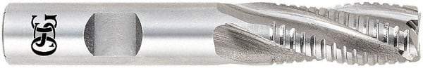 OSG - 2" Diam, 8" LOC, 6 Flute Cobalt Roughing & Finishing Square End Mill - Uncoated, 11-3/4" OAL, 2" Shank Diam, Weldon Shank, 30° Helix, Centercutting, Long Length - USA Tool & Supply