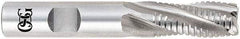 OSG - 2" Diam, 8" LOC, 6 Flute Cobalt Roughing & Finishing Square End Mill - Uncoated, 11-3/4" OAL, 2" Shank Diam, Weldon Shank, 30° Helix, Centercutting, Long Length - USA Tool & Supply