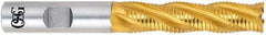 OSG - 1-1/4" Diam, 3" LOC, 6 Flute Cobalt Roughing Square End Mill - TiN Finish, 5-1/2" OAL, 1-1/4" Shank Diam, Single End - USA Tool & Supply