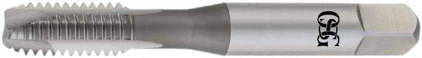 OSG - #10-32 UNF, 2 Flute, Oxide Finish, High Speed Steel Spiral Point Tap - Plug Chamfer, Right Hand Thread, 2-3/8" OAL, 7/8" Thread Length, 0.194" Shank Diam, Series 105H - Exact Industrial Supply