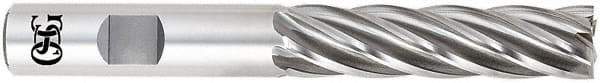 OSG - 3/4", 3" LOC, 3/4" Shank Diam, 5-1/4" OAL, 6 Flute, Powdered Metal Square End Mill - Single End, Uncoated, Spiral Flute, 30° Helix, Centercutting, Right Hand Cut, Right Hand Flute, Series 646 - USA Tool & Supply