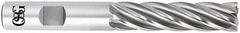OSG - 3/4", 3" LOC, 3/4" Shank Diam, 5-1/4" OAL, 6 Flute, Powdered Metal Square End Mill - Single End, Uncoated, Spiral Flute, 30° Helix, Centercutting, Right Hand Cut, Right Hand Flute, Series 646 - USA Tool & Supply