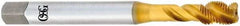 OSG - M18x1.50 Metric Fine 4 Flute 6H Modified Bottoming Spiral Flute Tap - Vanadium High Speed Steel, TiN Finish, 110mm OAL, Right Hand Flute, Right Hand Thread, Series 239 - Exact Industrial Supply