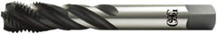 OSG - M27x3.00 Metric Coarse 5 Flute Modified Bottoming Spiral Flute Tap - Vanadium High Speed Steel, Oxide Finish, Right Hand Flute, Right Hand Thread, D9, Series 13117 - USA Tool & Supply