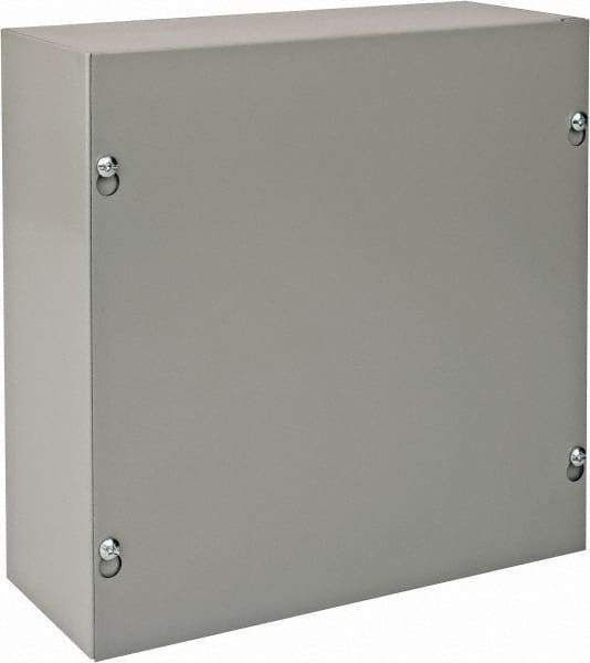 nVent Hoffman - Steel Junction Box Enclosure Screw Flat Cover - NEMA 1, 10" Wide x 10" High x 4" Deep - USA Tool & Supply