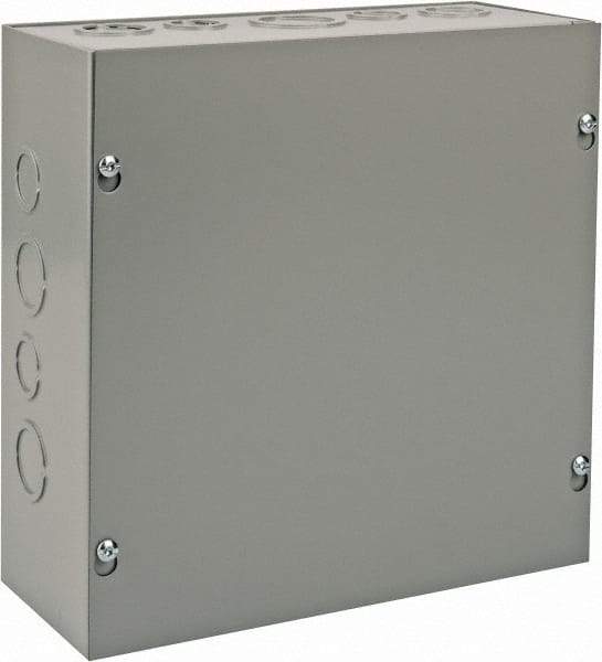 nVent Hoffman - Steel Junction Box Enclosure Screw Flat Cover - NEMA 1, 10" Wide x 10" High x 4" Deep - USA Tool & Supply