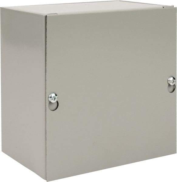 nVent Hoffman - Steel Junction Box Enclosure Screw Flat Cover - NEMA 1, 6" Wide x 6" High x 4" Deep - USA Tool & Supply