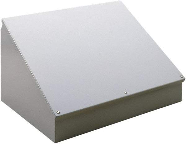 nVent Hoffman - Steel Junction Box Enclosure Hinge Sloped Cover - NEMA 12, 13, 305mm Wide x 203 mm High x 180mm Deep - USA Tool & Supply