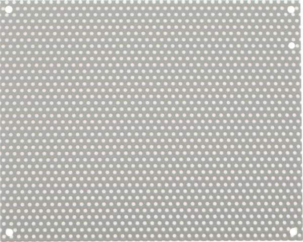 nVent Hoffman - 8-1/4" OAW x 10-1/4" OAH Powder Coat Finish Electrical Enclosure Perforated Panel - 12" x 10" Box, 16 Gauge Steel, Use with A12N104/A12N106/A12R106HCR - USA Tool & Supply