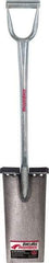 Razor-Back - 13" High x 6-1/2" Wide Square Steel Spade - 26" Long Steel D-Grip Handle, Front Turned - USA Tool & Supply