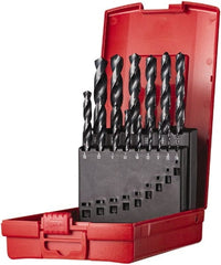 DORMER - 1/16 to 1/2", 118° Point, Oxide Finish, High Speed Steel Jobber Length Drill Bit Set - USA Tool & Supply