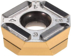 Iscar - IQ845 SYHU0704 Grade IC330 Carbide Milling Insert - TiCN/TiN Finish, 0.1654" Thick, 0.5433" Inscribed Circle, 0.8mm Corner Radius - USA Tool & Supply