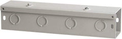 nVent Hoffman - 6" High x 6" Wide x 48" Long, Screw Mount Solid Wall Wire Duct - Gray, 15 Knockouts, Hinged Cover, Steel - USA Tool & Supply