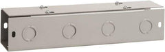 nVent Hoffman - 4" High x 4" Wide x 60" Long, Screw Mount Solid Wall Wire Duct - Gray, 19 Knockouts, Flat Cover, Steel - USA Tool & Supply