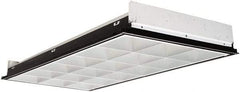 Cooper Lighting - 3 Lamps, 32 Watts, 2' x 4', Electronic Ballast Fluorescent Lamp Troffer - 18 Cells, 120 to 277 Volt, Polyethylene Diffuser, Steel Troffer - USA Tool & Supply