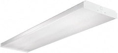 Cooper Lighting - 4 Lamp, 4 Ft. Long, 32 Watt, Surface Mounted, Fluorescent Lamp Wraparound Light Fixture - 120-277 Volt, Electronic Ballast - USA Tool & Supply