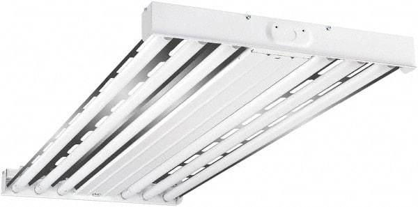 Cooper Lighting - 4 Lamps, 54 Watts, Fluorescent, High Bay Fixture - 48" Long x 2-15/32" High x 19-17/32" Wide, 120-277 Volt, Steel Housing - USA Tool & Supply