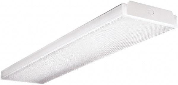 Cooper Lighting - 2 Lamp, 4 Ft. Long, 32 Watt, Surface Mounted, Fluorescent Lamp Wraparound Light Fixture - 120-277 Volt, Electronic Ballast - USA Tool & Supply