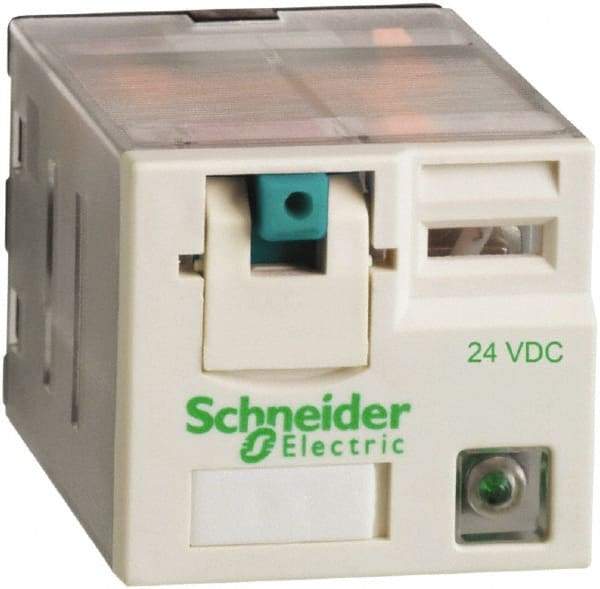 Square D - 11 Pins, Ice Cube Electromechanical Plug-in General Purpose Relay - 15 Amp at 277 V, 3PDT, 24 VDC, 31mm Wide x 39mm High x 27mm Deep - USA Tool & Supply