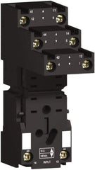 Square D - 8 Pins, 250 Volt, 5 and 12 Amp, DPDT, Ice Cube Relay Socket - DIN Rail Mount, Screw Panel Mount, Screw Terminal - USA Tool & Supply